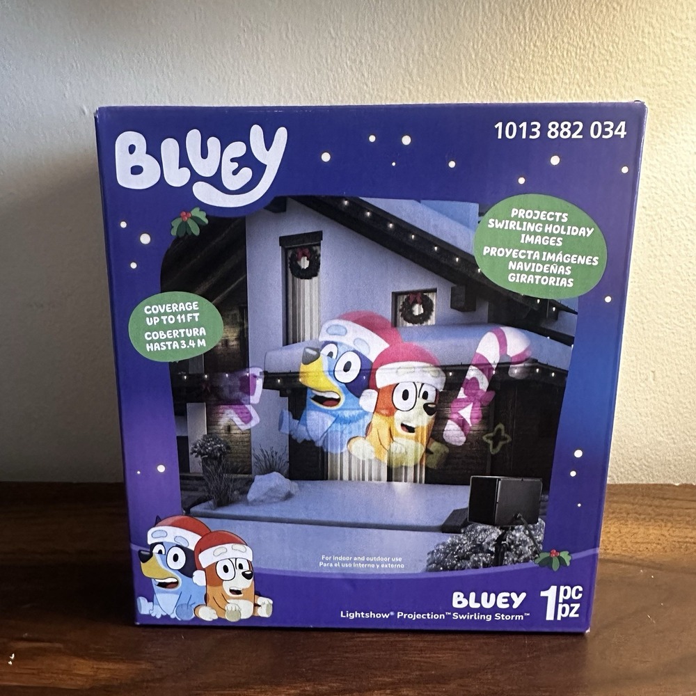 Bluey Bingo Friends Christmas Holiday Lightshow Projector Swirling Images TV NEW